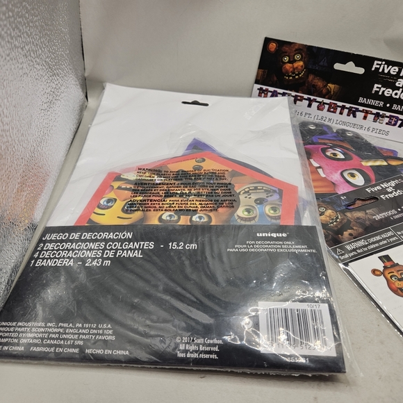 Five Nights at Freddys Birthday Party Decoration Kit, Birthday Banner, Tatoos.  - Picture 5 of 7